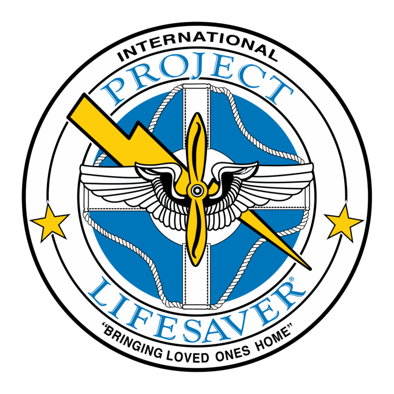 Project Lifesaver International logo with propeller, wings and lightening bolt